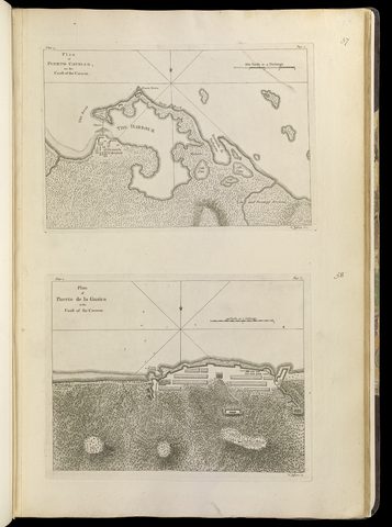 Plan of Puerto Cavello ; Plan of Puerto de La Guaira on the coast of the Caracas