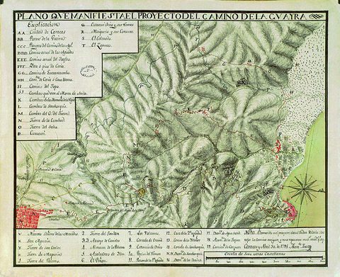 Plano que manifiesta el proyecto del camino de La Guayra