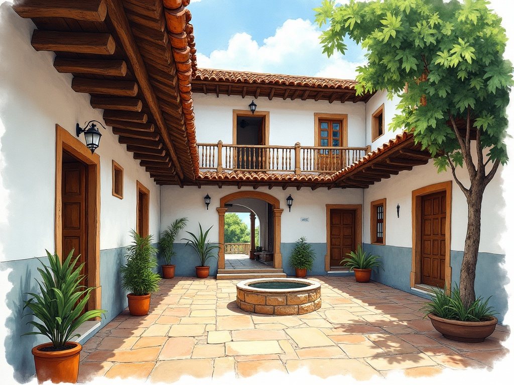 Patio con corredor